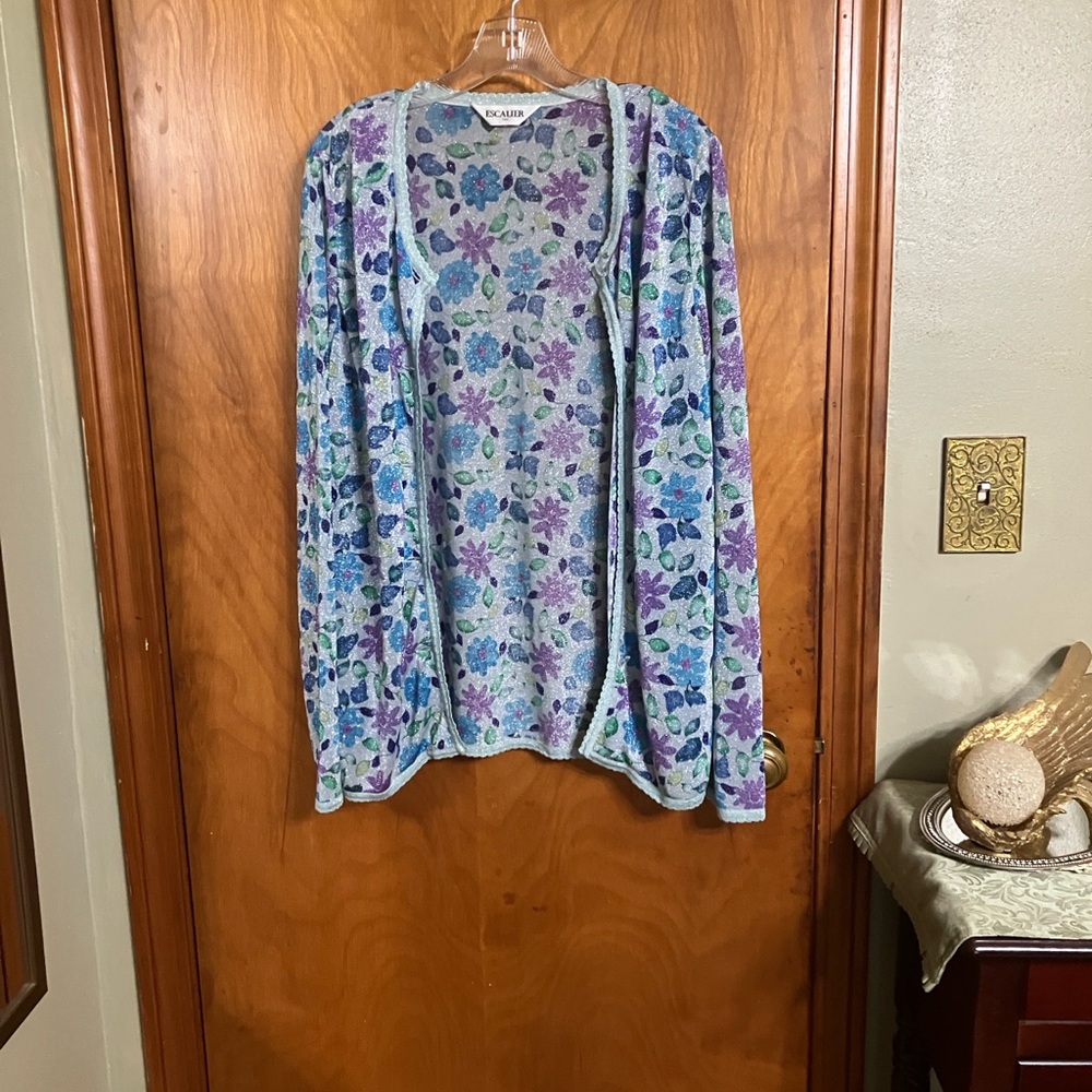 vintage Escaliber open front lightweight knit cardigan